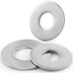 VGBUY 125PCS 3/8 Flat Washers for Screws and Bolts, 7/8 OD, Thickened 304 Stainless Steel 3/8 Washer Flat, Hardware Washers for Home, Industry, Indoor and Outdoor Use