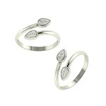 PEEN ZONE WE DELIVER THE ACTUAL JEWELRY Peenzone 925 CZ Silver Toe Rings (Leg Finger Rings) In Pure 92.5 Sterling Silver For Women | Adjustable Toe Rings for Women and Girls | Chandi Bichiya