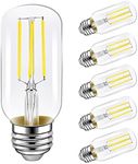 Emotionlite LED Light Bulbs, E26 Dimmable Vintage Chandelier LED Bulbs (4000K Netural White, E26 4W Tubular Bulbs/6Pack)