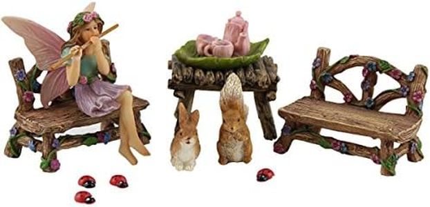 PRETMANNS Fairy Garden Fairy Accessories - Fairy Garden Starter Kit - Miniature Fairy Figurine Bella & Animal Friends - 14 Pieces