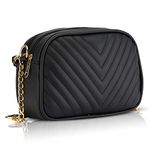 ROSS BROWN Voguish Quilted Sling Bag for Girls/Womens (Black) | Stylish Side Shoulder Crossbody Bags For Girls