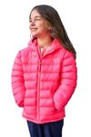 Mountain Warehouse Seasons Padded Kids Jacket - Water Resistant & Lightweight Insulated Rain Coat for Boys & Girls - Great for Spring Summer, School or Travelling Bright Pink 7-8 Years