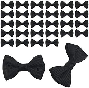 30Pcs Black Mini Bows for Crafts – Small Bows for Crafts & DIY Projects, Elegant Gift Wrapping & Party Preparations – Mini Bow Ties Set to Style Bottle Designs, Hair Accessories & Gift Embellishments