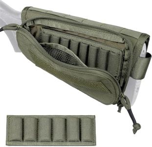 Aprikostein Buttstock Shotgun Shell Holder for Ammo 12 Gauge 20Ga 30-06 30-30 45-70 7.62 410 Left Right Handed Ambidextrous Rifle Stock Pouch Cheek Rest Shotshell Carrier