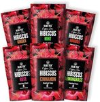 BLUE TEA - Hibiscus Assorted Herbal Sampler Tea Pack (6 Flavors, 30 Tea Bags Gifts Set) | Ginger, Mint, Rooibos, Rose, Cinnamon, Lemongrass | Gifts for Her & Him |