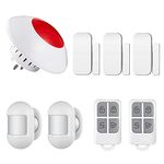 Wireless Home Alarm Security System 8 Piece Kit, TOWODE Wireless Alarm System for House, Garage, Shed,110dB Security Alarm with LED Light and Remote Control Door Window Alarm Sensor IR Motion Detector