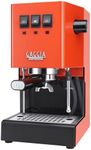 Gaggia Classic E24 Evo Pro Manual Espresso Coffee Machine Maker with Brass Boiler & Solenoid Valve - Lobster Red