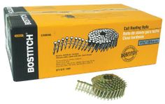 BOSTITCH CR2DGAL 1-Inch 15 Degree Smooth Shank Coil Roofing Nails (7,200 per Box)