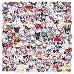 Yuyul 200pcs Kawaii Sanrio Stickers, Anime Stickers, Hello Kitty Stickers and Friends, My Melody and Kuromi Stickers, Vinyl Decals for Laptops, Skateboards, Water Bottles, Computers, Adults, Teens