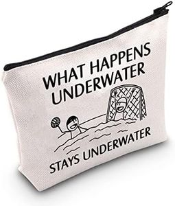 POFULL Water Polo Gifts Water Polo Player Gift What Happens Underwater Stays Underwater Cosmetic Bag, Stays Underwater bag