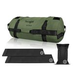 Yes4All Adjustable Sandbags - Heavy Duty Weight Sand Bags with Filler Bags for Fitness, Workout, Crossfit Training - Army Green - L