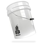 MAGIC BUCKET Wash Bucket for Car Hand Wash White 5 US Gallons Approx. 20 Litres Compatible with Grit Guard, Detail Guardz Dirt Lock, Chemical Guys Dirt Trap, Gamma Lids Lid