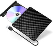 YHO External CD DVD Drive, USB 3.0 Slim Portable CD Reader CD/DVD-RW Burner Low Noise High Speed Data Transfer Super drive for Laptop, Desktop, Mac, IOS, Windows 10/8/7 / XP/Linux