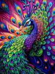 TREXEE 30 x 40 Cm 5D Diamond Painting by Number Kits | Full Diamond Crystal Embroidery DIY Drill Cross Stitch Pictures Art Kit, DIY Diamond Painting Kit for Adults & Kids (Peacock)