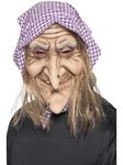 Smiffys Old Witch Mask, Natural Overhead, Latex, Halloween Fancy Dress Accessory, Witch Dress Up Masks