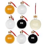 THE TWIDDLERS 10 Large Christmas Baubles to Fill with Drinks (Wine Vodka Alcohol Whisky Vine) & Sweets with Labels (10 x 8 cm, XL 250 ml) - Hanging Christmas Tree Ornament