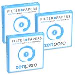 zenpore 12.5 cm Lab Filter Paper, Standard Qualitative Grade 1 - ZENPORE Medium Flow 125 mm (Set of 3 x 100 Discs)