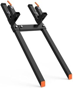 Garvee 60" Clamp on Pallet Forks, 2000LBS Heavy Duty Quick Attach Bucket Fork with Adjustable Stabilizer Bar for Tractor Loader Skid Steer,Black