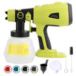 Cordless Paint Sprayer Gun for Ryobi 18V Battery,Wireless Electric Sprayer Gun,Spray Paint Gun with 1000ml Large Container, Ideal for Cabinets, Fence, Chairs, Walls, DIY Works（Battery Not Included）