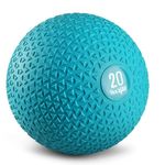 Yes4All Slam Ball with Triangle Textured Surface & Durable Rubber Shell – Available 10, 15, 20, 25, 30, 40lbs - Teal, 20 Lbs