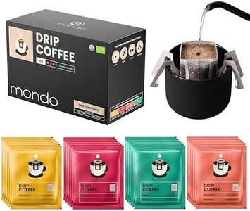 Mondo Drip Coffee Mix (20 Pack) USDA Organic - Variety Pack, Single Serve, Pour Over Pouch Bags, Pre-Filled 100% Arabica, Medium Roast