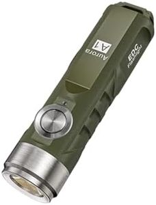 RovyVon A1 Keychain Flashlight USB C Rechargeable 650 Lumens Super Bright Outdoor EDC Mini Flashlights for Everyday Carry, Thanksgiving, Xmas Gift(Military Green)