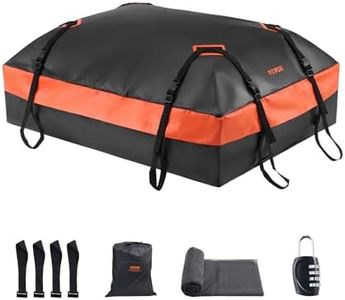VEVOR Car Rooftop Cargo Carrier Bag, 15 Cubic Feet Car Roof Cargo Carrier, 100% Waterproof Heavy Duty 840D PVC Roof Luggage Bag for All Vehicle with/without Rack- with Lock, Non-Slip Mat, 4 Door Hooks