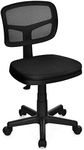 Giantex Low-Back Office Chair, Armless Computer Chair w/Y-Shaped Support, Breathable Mesh & Upholstered Seat, Swivel Executive Desk Chair w/Adjustment Height for Home Office Small Spaces, Black