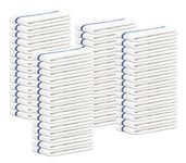 STF Linen Bar Mops Blue Stripe Pack of 60 Kitchen Towels 16x19 Multi-Purpose for Home, Restaurant and Cleaning White Absorbent Washcloth Dishcloths Sets, Reusable Dish, Cloths Rags