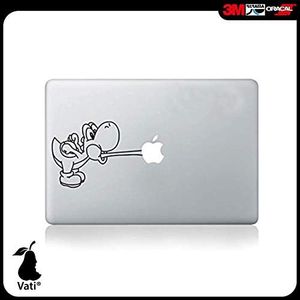 Vati Leaves Removable Creative Cute Little Cartoon Turtle Decal Sticker Skin Art Black for Apple Macbook Pro Air Mac 13" 15" inch/Unibody 13" 15" Inch Laptop