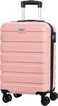 Luggage AnyZip PC ABS Hardside Lightweight Suitcase with 4 Universal Wheels TSA Lock Carry-On 20 Inch（Pink）