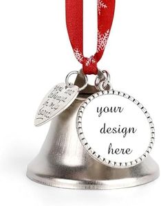Personalized Christmas Bell Ornament - Custom Iron Hanging Decoration with Photo & Text, Heat Transfer Printed, Festive Jingling Bell for Christmas Tree, Table (Love Bell)