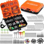 PLUSINNO 201pcs Fishing Accessories Kit, Fishing Tackle Box with Tackle Included, Fishing Hooks, Fishing Weights, Round Split Shotï¼Å’Fishing Gear for Bass, Trout, Catfish