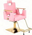 LUXMARS Heavy Duty Barber Chair, 360° Swivel Reclining Salon Chair for Hair Stylist, Height Adjustable Hydraulic Hairdressing Chair with Footrest for Barber Shop, Beauty Salon, Hairdressers