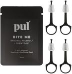 PUL Pack of 4 Reusable 2-in-1 Aligner Seating Chewie & Removal Tool — Compatible with Invisalign, Removable Braces, Retainers & Trays – Easy-to-Use Remover & Chew, Dental & Oral Hygiene Care – Black