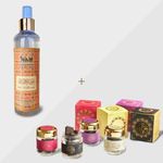 Yemeni Oud Bakhoor Collection & Oud Al Ibtisam Attar Al Faraash by Dukhni | 4 jars Arabic Incense X 40 gm & 250ml Room Freshener Spray, Natural Linen Mist | Long-lasting, Luxury Fragrances For Gifting