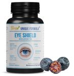 Eye Shield Supplement with Bilberry, Lutein, Zeaxanthin, Astaxanthin, and Beta-carotene - Supports Dry Eyes, Vision Health, and Night Vision (90 Capsules)