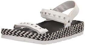 Rampage Women's Arden Slide Sandal, White Canvas, 6 UK