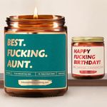 Happy Birthday Candles for Women - 2 Funny Scented Candles for Aunt's Birthday | Happy Birthday + Best Aunt