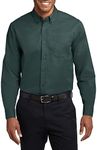 JustBlanks Tall Men's Dress Shirts Long Sleeve Mens Dress Shirts for Men Tall Mens Button up Shirts Long Sleeve - Dark Green/Navy - XLT