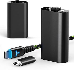 2 Pack Rechargeable Controller Battery Pack for Xbox Series X|S and Xbox One with 10FT USB C Charging Cable and Micro USB Adapter, Play and Charge Kit for All Xbox Wireless Controller, XBOX-SB08