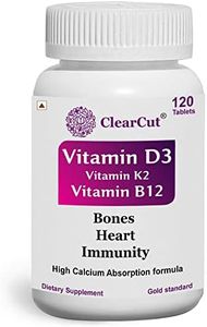 ClearCut Vitamin D3 K2 B12 Calcium tablet Joints bones Boosting Immunity supplement for men women 120