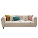 VanderHOME Sofa Cover 1 2 3 4 Seater, Lambswool Couch Cover,Universal Non-Slip Corner Sofa Cover L Shape Super Soft Autumn Winter Sofa Slipcovers for Living Room 70 * 180cm-Beige-Backrest (1 PC)