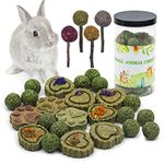 3Packs Rabbit Chew Toys,Molar Lollipops Chewing Grass Balls and Natural Chew Grass Cakes,Guinea Pig Toys Snacks for Grinding Teeth for Rabbits,Rats,Guinea Pigs and Other Small Animals (Style-7)