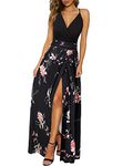 Newshows Summer Dresses Women Trendy 2024 V Neck Spaghetti Strap Sleeveless Casual Split Long Maxi Spring Dress (Floral 09, Medium)