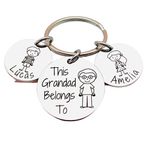 This Grandad Belongs To Personalised Keyring Gift for Dad Father's Day