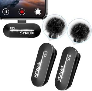 SYNCO Wireless Lavalier Microphone for iPhone, P2XL Professional Lapel Clip on Mics for Vlogging, Tiktok, YouTube Video Recording, Best External Lav Microphone for iPhone 14/13/12/11/X Lightning iOS