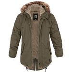 bw-online-shop Fishtail Winter Parka with Lining Men's Parka Jacket, olive, L