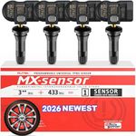 Autel TPMS Sensor 2in1 315MHz + 433MHz MX Sensor, 1-Sensor Press-in Tire Pressure Monitor System Sensor, OE-Level Programmable & Cloneable Wireless TPMS Sensor for All Vehicles (Rubber Valve, 4PCS)