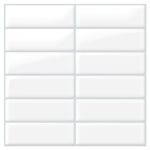 DEWOO White Stick on Tiles,Peel and Stick Self Adhesive Wall Subway Metro Tiles,10-Sheet (12"×12")